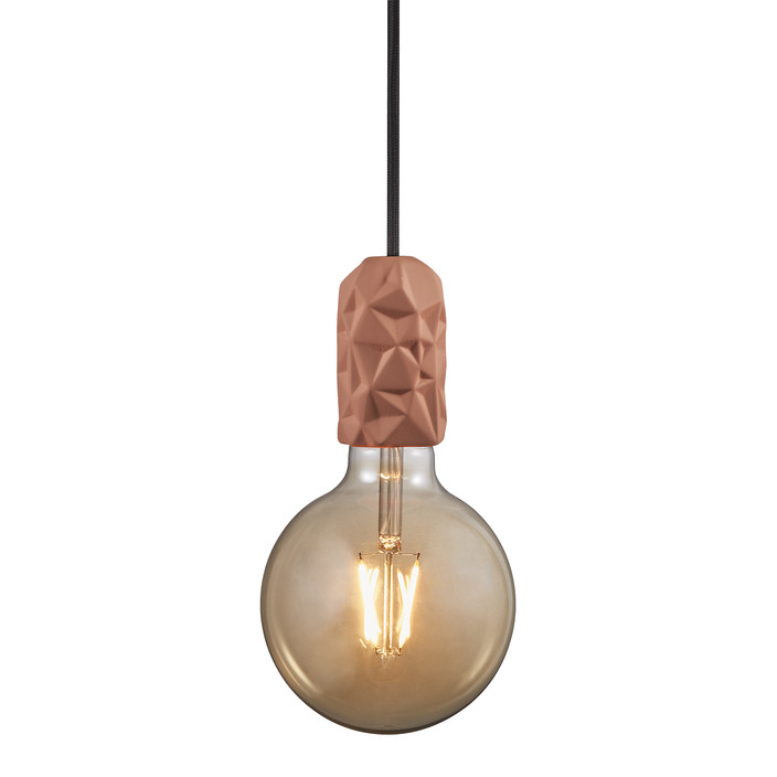 Jednoduchá, moderní a stylová lampa z porcelánu s plastickým designem, to je Nordlux Hang. (terakota)