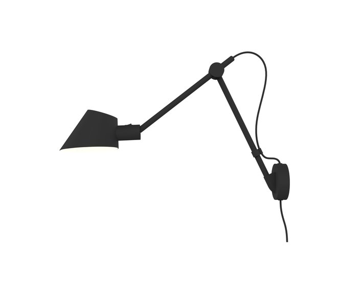 Nástěnná lampa, která si posvítí přesně na to, co potřebujete! Má nastavitelné rameno i stínidlo, takže se přizpůsobí dokonale vašim požadavkům. (černá)