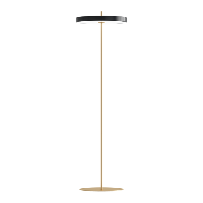 elegantní designová stojací lampa se zabudovaným LED panelem a difuzorem  (černá)