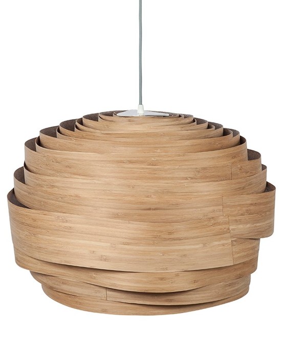 Udržitelná elegantní závěsná lampa z dýhy - Studio Vayehi Light Cloud 50 ve třech provedeních - javor, ořech, bambus.