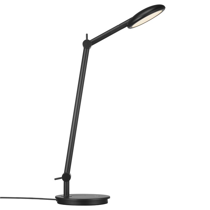 Stolní lampa Bend od Norluxu s nastavitelnou hlavou i ramenem, plynule stmívatelná dotykem, s USB vstupem pro dobíjení jiných zařízení, v černém provedení (černá)