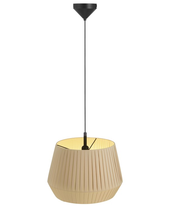 Originální závěsná lampa Nordlux Dicte 40 s efektem tlumeného světla, dostupná v bílé či béžové barvě.