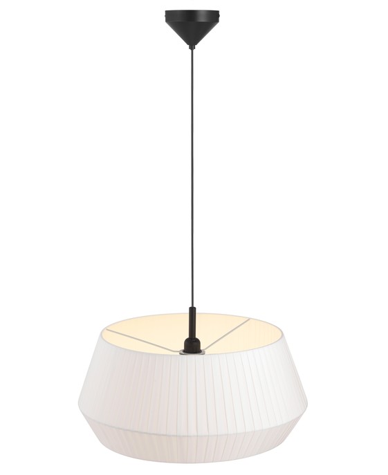 Originální závěsná lampa Nordlux Dicte 53 s efektem tlumeného světla, dostupná v bílé či béžové barvě.