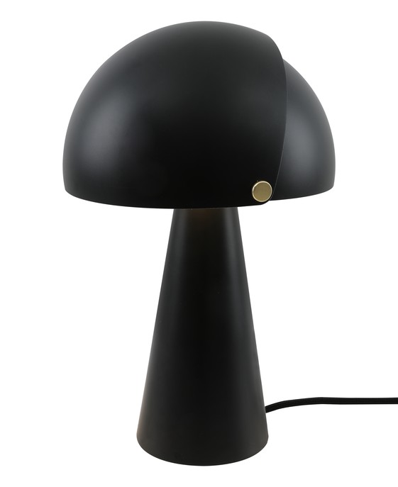 Originální stolní svítidlo Align od Nordluxu v matném sametovém provedení s detaily z broušené mosazi. Stínítko lampy je složeno z vnitřního statického a vnějšího pohyblivého, které si můžete uzpůsobit podle Vašich potřeb. Vybrat si můžete jednu ze tří ba