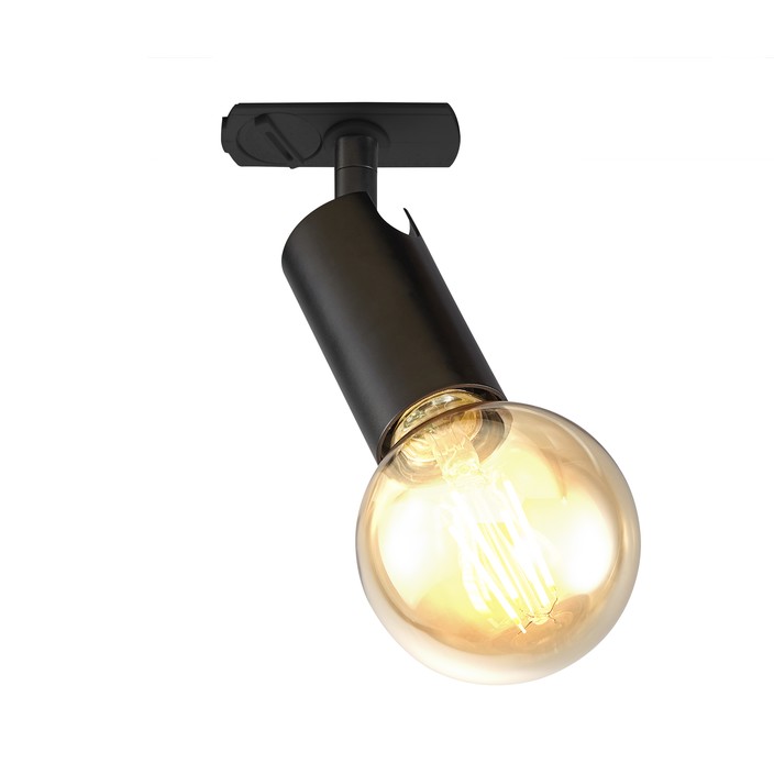 Originální stropní světlo Open od Nordluxu v mateném bílém nebo černém provedení. Vyberte si dekorativní žárovku pro originální design. (černá)