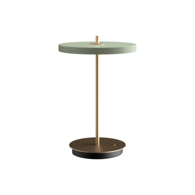 elegantní designová stolní lampa se zabudovaným LED panelem a difuzorem obsahující skrytý USB port pro možnost nabíjení mobilních telefonů, třístupňový stmívač