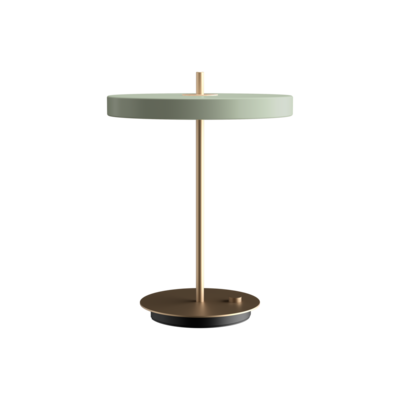 Elegantní designová stolní lampa se zabudovaným LED panelem a difuzorem obsahující skrytý USB port pro možnost nabíjení mobilních telefonů
