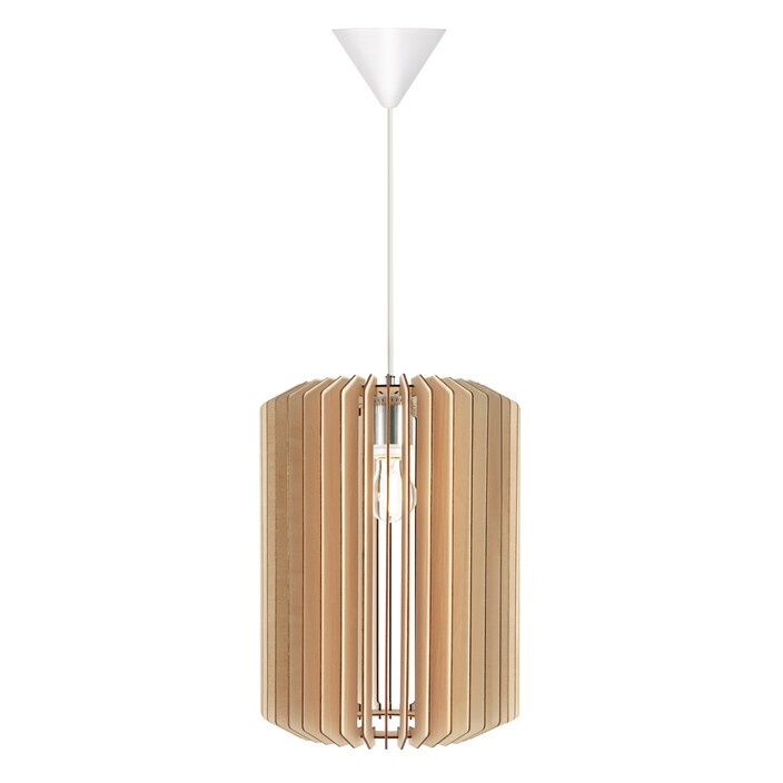 Designové závěsné světlo Asti od Nordluxu tvořené z dřevěných lamel, které bude skvěle vypadat v kombinaci s designovou žárovkou. (Průměr: Ø30cm)