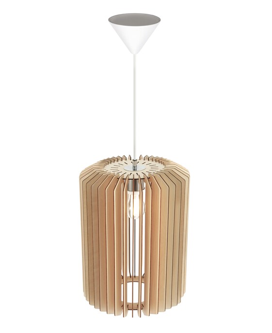 Designové závěsné světlo Asti od Nordluxu tvořené z dřevěných lamel, které bude skvěle vypadat v kombinaci s designovou žárovkou.