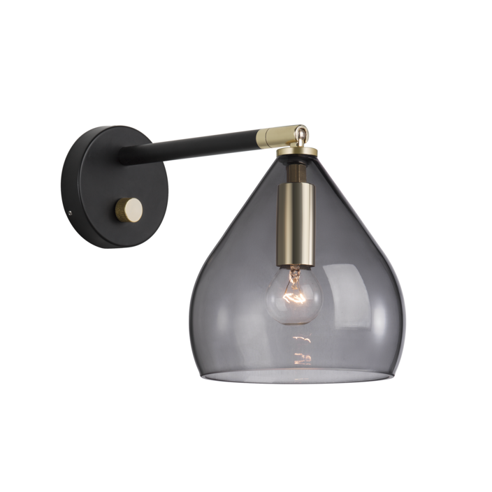 Nástěnná lampa Sence od Nordluxu - vysoce dekorativní řada skleněných lamp v originálním provedení (kouřová)