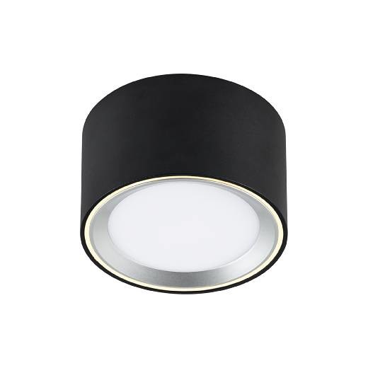 Kruhové stropní svítidlo Fallon od Nordluxu s přepínačem intenzity svícení (černá, ocelový kroužek)