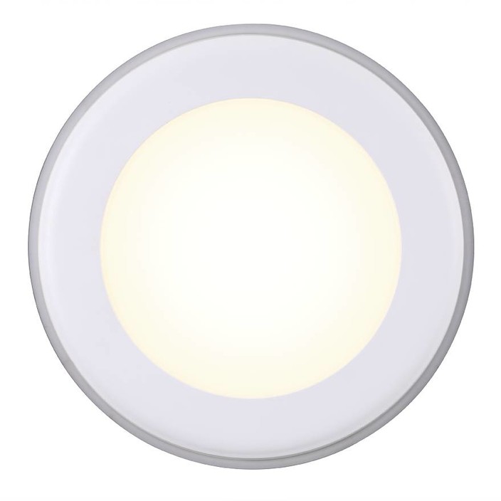 Bílé vestavné stropní svítidlo Elkton od Nordluxu. Možnost rozsvícení jednotlivých částí (Průměr: Ø14,5cm)
